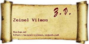 Zeisel Vilmos névjegykártya